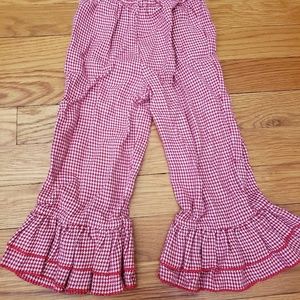 Ruffled Red Gingham Girls Pants Sz 24M